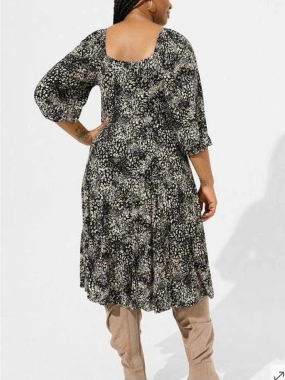 torrid Black and White Speckled Midi Dress - Picture 2 of 11